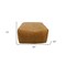 Homeroots 22" Tan Genuine Leather Pouf Ottoman 605989 - alternate 2