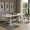 Homeroots 180" White and Gold Marble and Steel Double Pedestal Base Dining Table 722446 - alternate 4