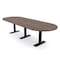 Skutchi Designs 12ft Conference Table With Power Unit | 12 Person Modular Racetrack Meeting Table | Harmony Series HAR-RAC-48X144-T.BK-H3041-NA - alternate 1