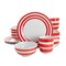 Gibson Home Sunset Stripes 12 Piece Round Fine Ceramic Dinnerware Set in Red 126915.12 - alternate 1