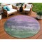 Homeroots 8' Lavender And Lilac Round Abstract Washable Indoor Outdoor Area Rug 610939 - alternate 1