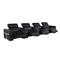 Homeroots 166" Black Top Grain Leather Reclining Metal USB Sofa 720373 - alternate 1
