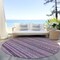 Homeroots 8' Plum And Lilac Round Striped Washable Indoor Outdoor Area Rug 615358 - alternate 4