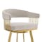Armen Living Chelsea 26in Swivel Counter Stool with Gold Brushed Stainless Steel and Taupe Fabric LCCSBABGLTP26 - alternate 2