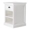 Homeroots 24" White Solid Wood Distressed One Drawer Nightstand 397622 - alternate 4