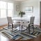 Homeroots 8' Navy Blue Brown And Beige Round Geometric Washable Indoor Outdoor Area Rug 598282 - alternate 4