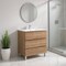 Homeroots 28" Oak Wood Freestanding Bathroom Vanity With White Sink And Three Drawers 627369 - alternate 2