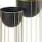 Homeroots Set of Two Black Metal 20 Ounce Round Pot Planters, 2PK 609412 - alternate 5
