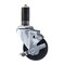Service Caster 3.5'' SS Hard Rubber Swivel 1-1/4'' Expanding Stem Caster with Brake SCC-SSEX20S3514-HRS-TLB-114 - alternate 1