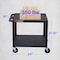 Luxor Utility Cart with Lipped Plastic Shelves, Thermoplastic Resin, 200 lb Load Capacity, 2 Shelves WT26 - alternate 6