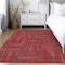 Homeroots 3' X 5' Red And Brown Geometric Washable Indoor Outdoor Area Rug 598298 - alternate 5
