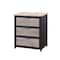Homeroots 16" X 24" X 28" Natural Sandy Gray Metal Wood Veneer Paper Nightstand 347046 - alternate 1