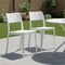 Homeroots Set of Two White Heavy Duty Plastic Outdoor Stacking Accent Chairs, 2PK 565226 - alternate 7