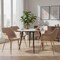 Leisuremod Markley Modern Leather Dining Arm Chair With Gold Legs in Taupe, 4PK ECG26TP4 - alternate 1