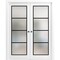 Sartodoors Sliding Double Pocket Door Frosted Tempered Glass Planum 2132 White 56x84 (2* 28x84) Solid Core PLANUM2132DP-WS-56 x 84 (2* 28x84) - alternate 1