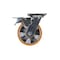 Vestil Polyurethane Swivel With Total Brake Caster 6 In. x 2 In. 1210 lb Orange/Silver CST-VE-6X2PUA-SWTB - alternate 5