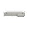 Homeroots 122" Gray Fabric Modular Sofa With Brown Legs 641009 - alternate 3
