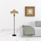 Homeroots 61" Bronze 2-Light Traditional Floor Lamp, Purple and Ivory Abstract Tiffany Glass Empire Shade 526315 - alternate 3