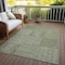 Homeroots 5' X 8' Olive Green And Ivory Geometric Washable Indoor Outdoor Area Rug 600763 - alternate 3