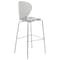 Leisuremod Oyster Acrylic Barstool with Steel Frame in Chrome Finish, Smoke, 2PK OC31TBL2 - alternate 3