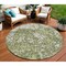 Homeroots 8' Olive Green And Ivory Round Abstract Washable Indoor Outdoor Area Rug 612763 - alternate 1