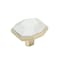 Amerock Carrione 1-5/8 inch 41mm Length Marble White/Golden Champagne Cabinet Knob BP36638MWBBZ - alternate 1
