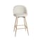 Homeroots Set of Two 27" Beige and Oak Fabric and Metal Counter Height Swivel Bar Chairs, 2PK 719204 - alternate 2