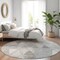 Homeroots 8' Gray Silver And Ivory Round Geometric Washable Indoor Outdoor Area Rug 583048 - alternate 4
