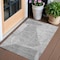 Homeroots 3' X 5' Gray Silver And Ivory Abstract Washable Indoor Outdoor Area Rug 587596 - alternate 1