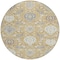 Homeroots 8' Gold Ivory And Gray Round Damask Washable Indoor Outdoor Area Rug 599414 - alternate 4