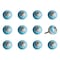 Homeroots Set of Twelve Aqua White And Silver Geometric Ceramic Drawer Pull Knobs, 12PK 358126 - alternate 3