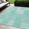 Homeroots 5' X 8' Teal Blue Aqua And Ivory Striped Washable Indoor Outdoor Area Rug 581678 - alternate 1