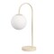 Jonathan Y Arco 18.3 in. Minimalist Mid-Century Arched Metal and Frosted Glass LED Table Lamp, Beige JYL6010C - alternate 6
