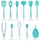 Megachef Light Teal Silicone Cooking Utensils, Set of 12 MGSP-814 - alternate 2