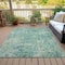 Homeroots 8' X 10' Teal Blue And Beige Abstract Washable Indoor Outdoor Area Rug 630546 - alternate 4