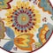 Homeroots 4' Ivory Blue Orange Red And Yellow Round Floral Indoor Outdoor Area Rug 546842 - alternate 5