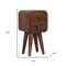Homeroots 16" Brown Solid Wood Square Two Drawer Nightstand 651620 - alternate 7