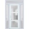 Vdomdoors Front Exterior Prehung FiberGlass Door Frosted Glass / Manux 8552 White Silk / 2 Sidelight Exterior MANUX8552EXD-WS-W16+36+16 x H80-LH - alternate 1