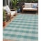 Homeroots 5' X 8' Teal Blue And Ivory Plaid Washable Indoor Outdoor Area Rug 595512 - alternate 1