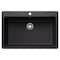 Blanco Liven SILGRANIT 33in Super Single Dual Mount Kitchen Sink - Coal Black 443194 - alternate 1