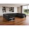 Homeroots Black Italian Leather Power Reclining U Shaped Eight Piece Corner Sectional With Console 634685 - alternate 8