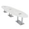 Skutchi Designs Oval Conference Table With Power, 48 in W, 216 in L, White HAR-OVL-48X216-DOU-WA7976-ESIL - alternate 1