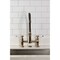 Kingston Brass Double-Handle Deck-Mount Pre-Rinse Bridge Kitchen Faucet, Antique Brass GS1273BPL - alternate 3