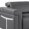 Homeroots 126" Dark Gray Top Grain Leather Reclining Metal USB Sofa 720367 - alternate 3