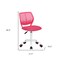 Homeroots Pink and White Adjustable Height Swivel Rolling Office Chair 568066 - alternate 4