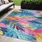 Homeroots 5' X 8' Sky Blue And Pink Floral Washable Indoor Outdoor Area Rug 611127 - alternate 1