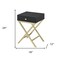 Homeroots 24" Gold And Black Solid Wood End Table With Drawer 286067 - alternate 3