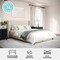 Martha Stewart Kay Queen Upholstered Platform Bed w/Channel Stitched Wingback Headboard/Cushioned Siderails, Beige TW-3WDB03B-Q-BG-MS - alternate 4