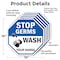 Signmission Stop Germs Wash Your Hands, 10 inch X 10 inch, Aluminum Metal Signs, 5PK OC-A-5Pack-10-342 - alternate 4