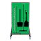 5S Supplies 5S Housekeeping Shadow Board Broom Station Version 10 - Green Board / Black Shadows  With Broom HSB-V10-GREEN-KIT - alternate 1